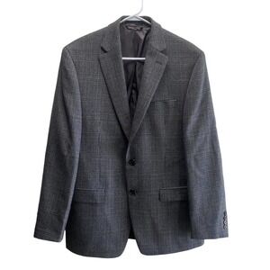 Lauren Ralph Lauren Mens Gray Glenn Plaid 2btn single vent Sports Coat 40R